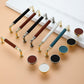 Leather Wrapped Brass Cabinet Pulls and Knobs