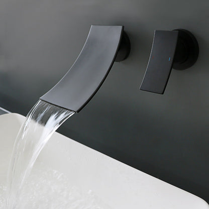 Ravello Modern Wall-Mounted Waterfall Bathroom Sink Faucet with Single Handle