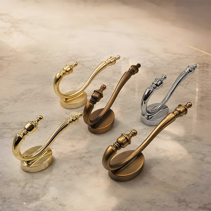 Vintage Metal Double Wall Hooks for Coats & Hats
