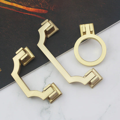 Gold Stepped Geometric Cabinet Pulls and Knobs