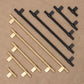 Black / Gold Knurled Round Bar Cabinet Pulls and Drawer Handles