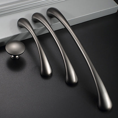 Modern Curved Cabinet Handles and Round Knobs
