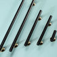 Black Round Bar Cabinet Pulls with Gold-Tone Posts