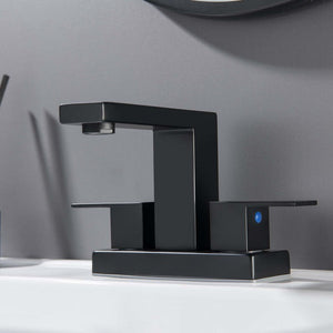 Stainless Steel 3 Holes Hot and Cold Bathroom Faucets