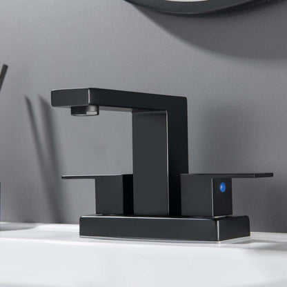 Rovello Modern Low-Profile Two-Handle 3-Hole Widespread Bathroom Sink Faucet