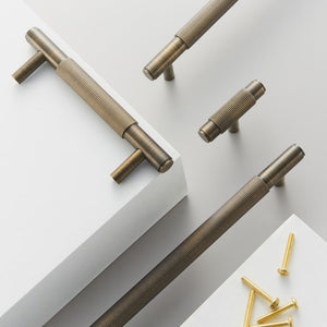 Striped T-Bar Cabinet Handles and Drawer Pulls