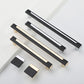 Two-Tone Rectangular Cabinet Pulls with Matching Square Knobs
