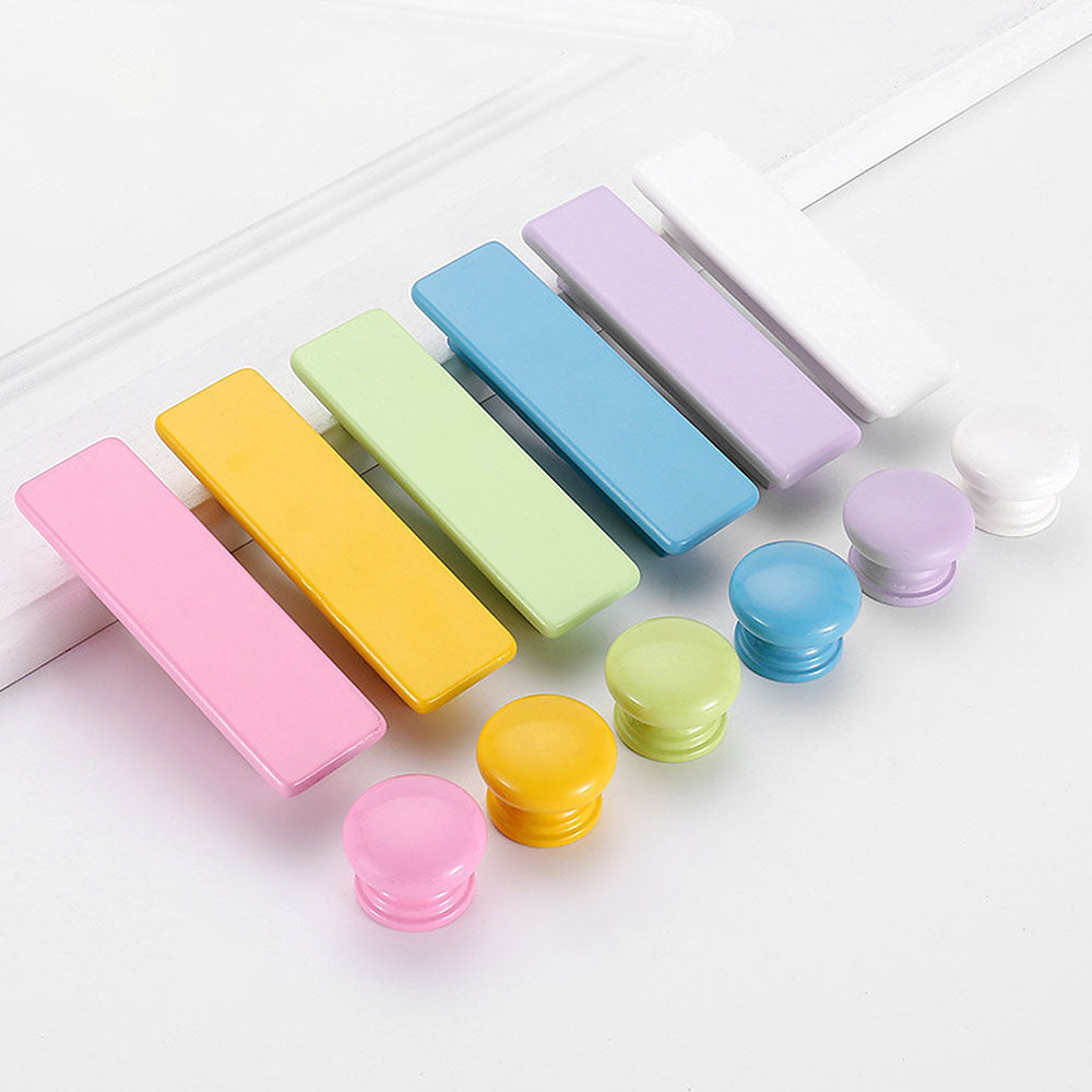 Colorful Birch Wood Cabinet Pulls and Knobs for Dressers