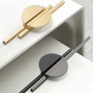 Half Moon Cabinet Pulls, Zinc Alloy Drawer Handles with Extended Bar