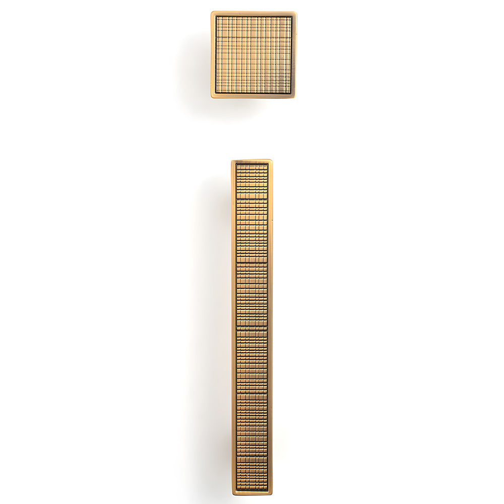 Grid-Textured Cabinet Pulls and Square Knobs