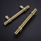 Brushed Brass Round Bar Cabinet Pulls and T-Bar Knobs