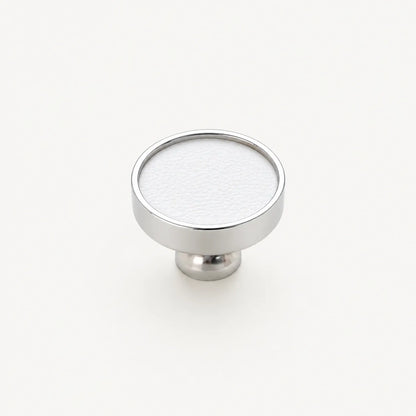 Colorful Leather Cabinet Pulls and Knobs, Stainless Steel