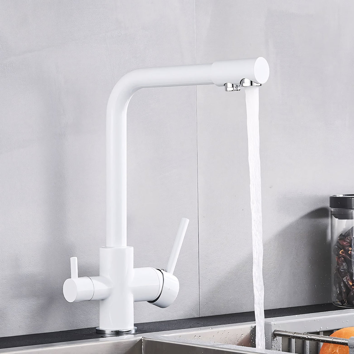 Selma Three-Way Kitchen Faucet with Filter Tap Reverse Osmosis Filters Compatible