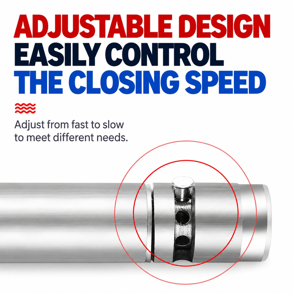 Adjustable Self-Closing Door Hinges with Hold-Open, 4-Inch & 5-Inch