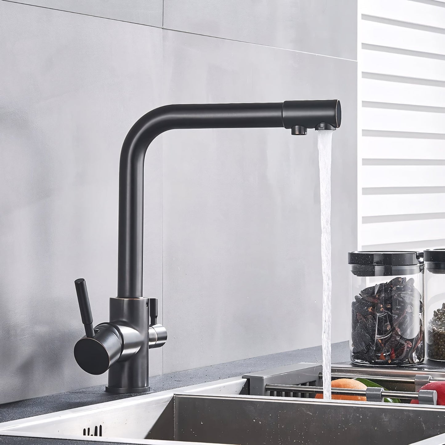 Selma Three-Way Kitchen Faucet with Filter Tap Reverse Osmosis Filters Compatible