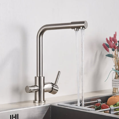 Selma Three-Way Kitchen Faucet with Filter Tap Reverse Osmosis Filters Compatible