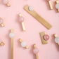 Natural Crystal Sphere Brass Cabinet Handles and Knobs