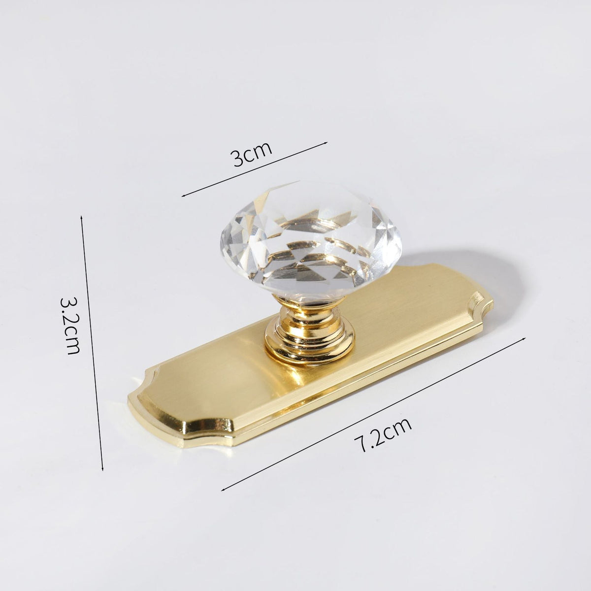 Faceted Crystal Cabinet Knobs with Decorative Backplates