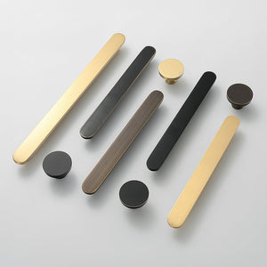 Rounded-Edge Solid Brass Cabinet Handles and Knobs