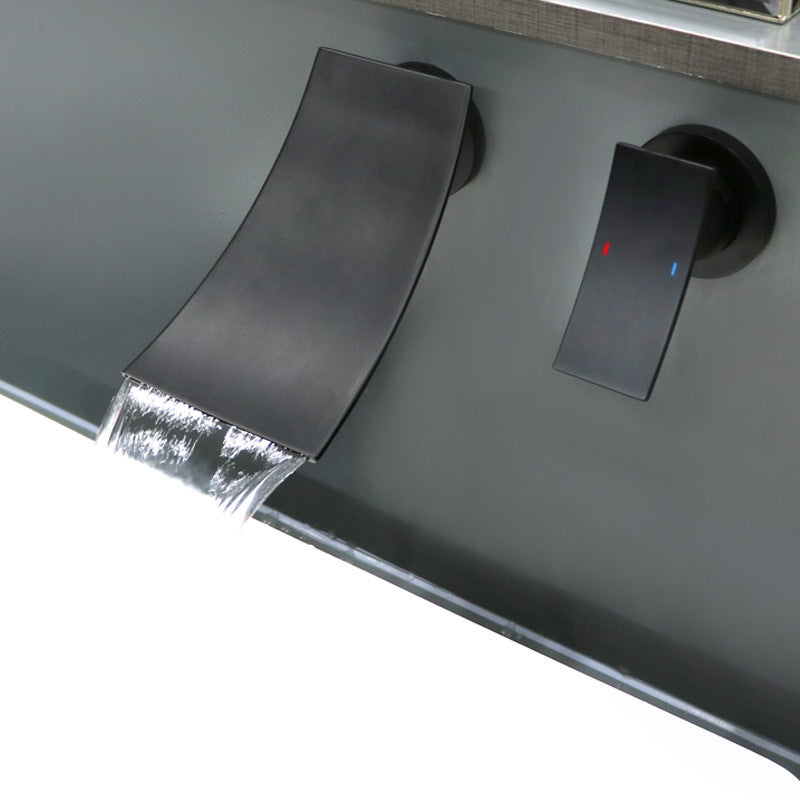 Ravello Modern Wall-Mounted Waterfall Bathroom Sink Faucet with Single Handle