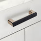 Two-Tone Slim Bar Cabinet Handles and Knobs for Wardrobes