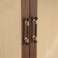 Wooden Round Bar Cabinet Handles with Brass Mounts