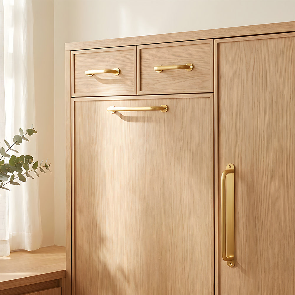Gold Brass Surface-Mount Cabinet Handles with Backplate Options