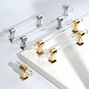Transparent Acrylic Round Bar Cabinet Pulls for Wardrobes