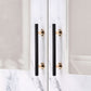 Black Round Bar Cabinet Pulls with Gold-Tone Posts