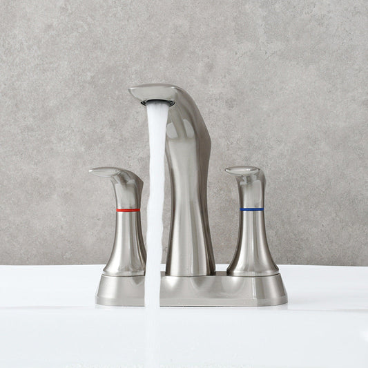 Space-Saving Modern 3-Hole Two-Handle Bathroom Sink Faucet