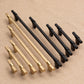 Black / Gold Knurled Round Bar Cabinet Pulls and Drawer Handles