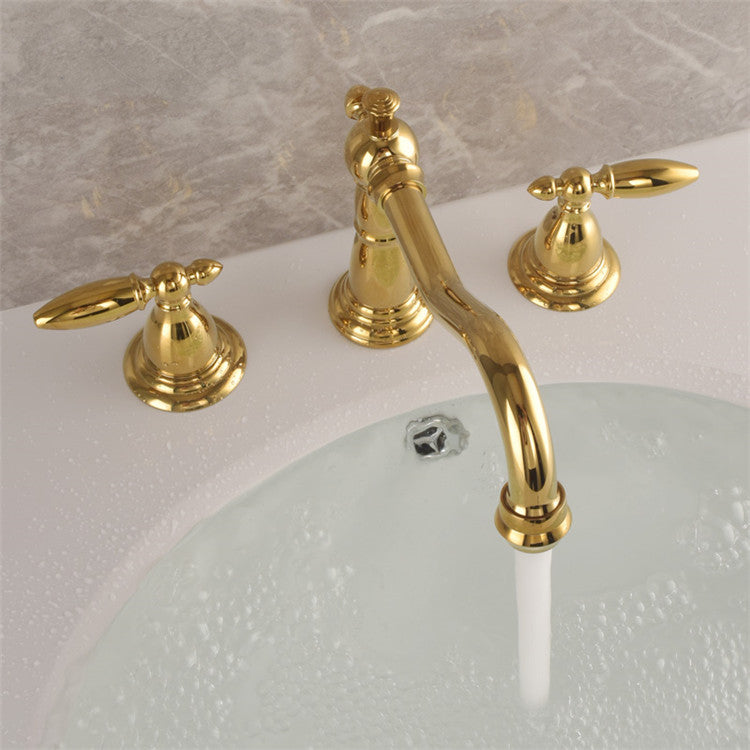 Verona Vintage-Inspired High-Arc Two-Handle 3-Hole Widespread Bathroom Sink Faucet