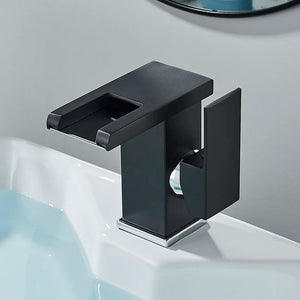 Luminous LED Color Changing Square Waterfall Bathroom Faucet