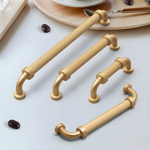 Gold French Stripe Cabinet Pulls and Drawer Handles