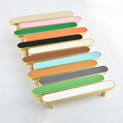 Colorful Leather Inlay Cabinet Handles for Wardrobes