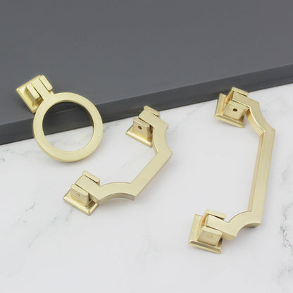 Gold Stepped Geometric Cabinet Pulls and Knobs