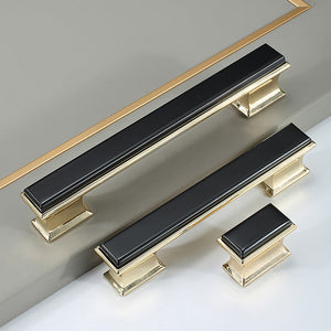 Two-Tone Black and Gold Cabinet Pulls and Knobs for Wardrobes