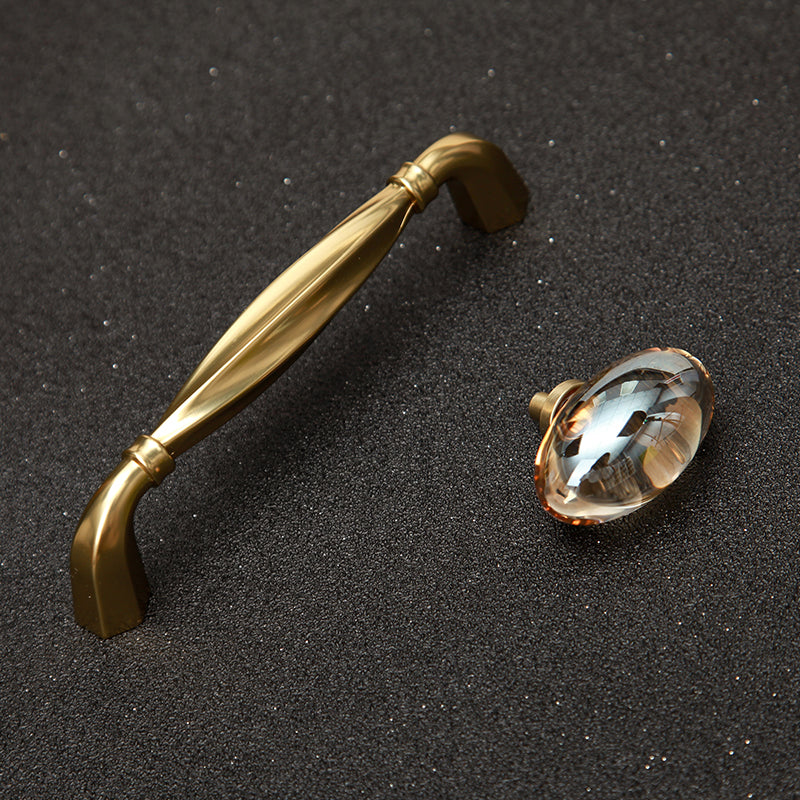 Clear Acrylic and Brass Drawer Knobs for Dressers