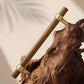Wood and Brass Round Bar Cabinet Handles and Drawer Pulls
