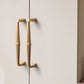 Gold / White Curved Cabinet Handles and Matching Knobs