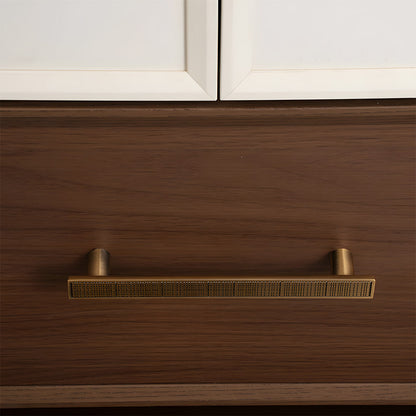 Grid-Textured Cabinet Pulls and Square Knobs