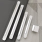 Two-Tone Rectangular Cabinet Pulls with Matching Square Knobs
