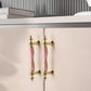 Colorful Ceramic Cabinet Pulls and Knobs with Gold-Tone Trim