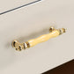 Colorful Ceramic Cabinet Pulls and Knobs with Gold-Tone Trim