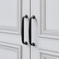 Curved Cabinet Handles, Gold / Black Zinc Alloy