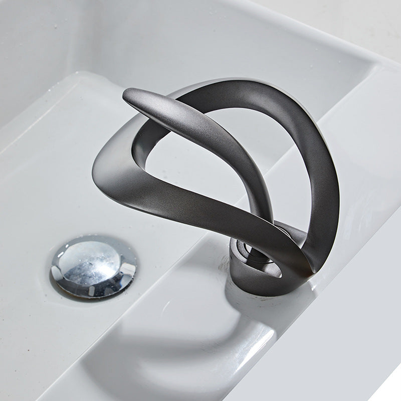 Veyra Waterfall Bathroom Sink Faucet, Modern Single Hole Single Lever Vanity Faucet