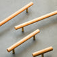 Wood and Brass Cabinet Pulls for Cabinets and Drawers