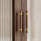 Wood and Brass Round Bar Cabinet Handles and Drawer Pulls