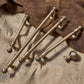 Bronze Ribbed Solid Brass Cabinet Pulls and Matching Knob
