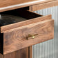 Wood and Brass Round Bar Cabinet Handles and Drawer Pulls